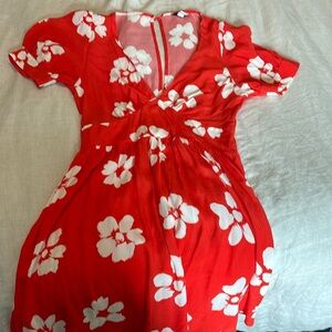 Floral red Top Shop dress